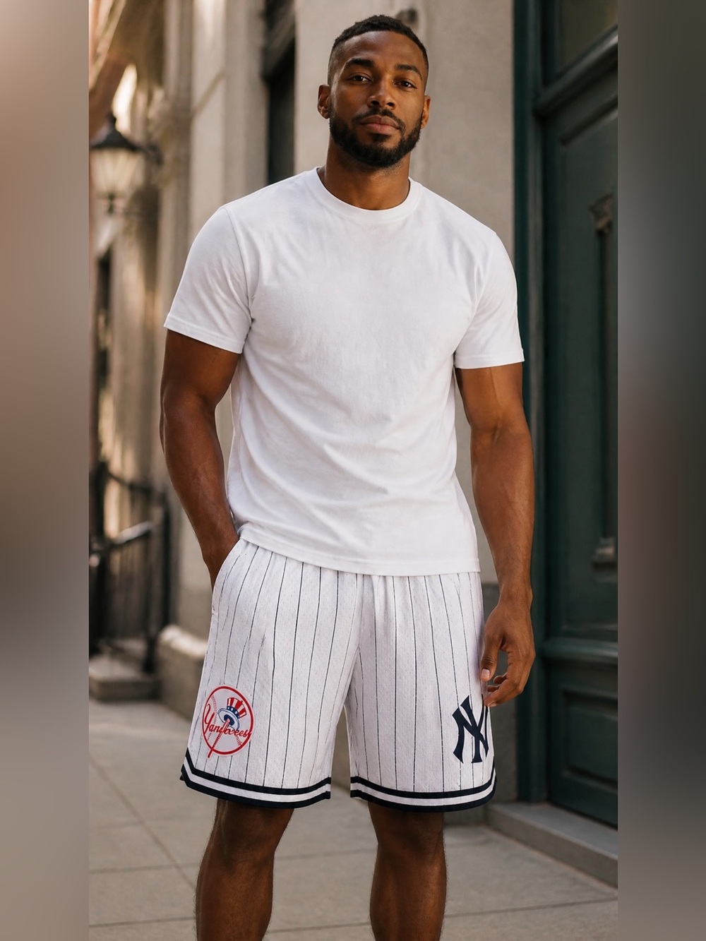 NWT Men’s Medium- Yankees Pinstripe Shorts